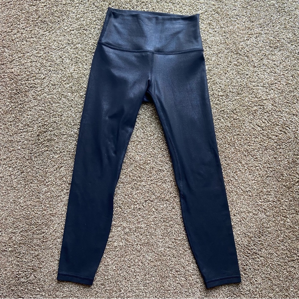 Lululemon Align High-Rise Pant 25" Shine Radiate Foil Print Black size 6